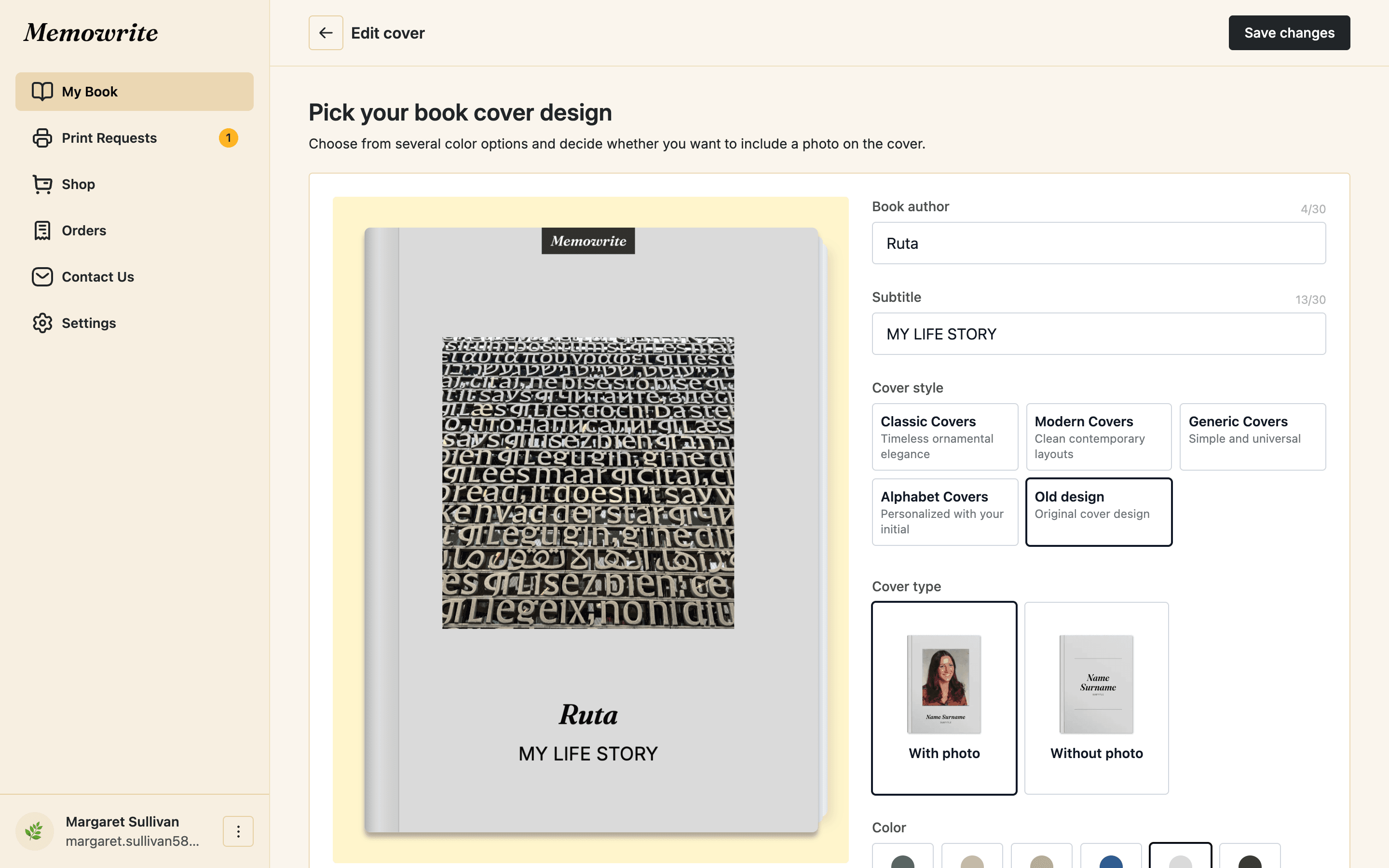 Memowrite book cover designer